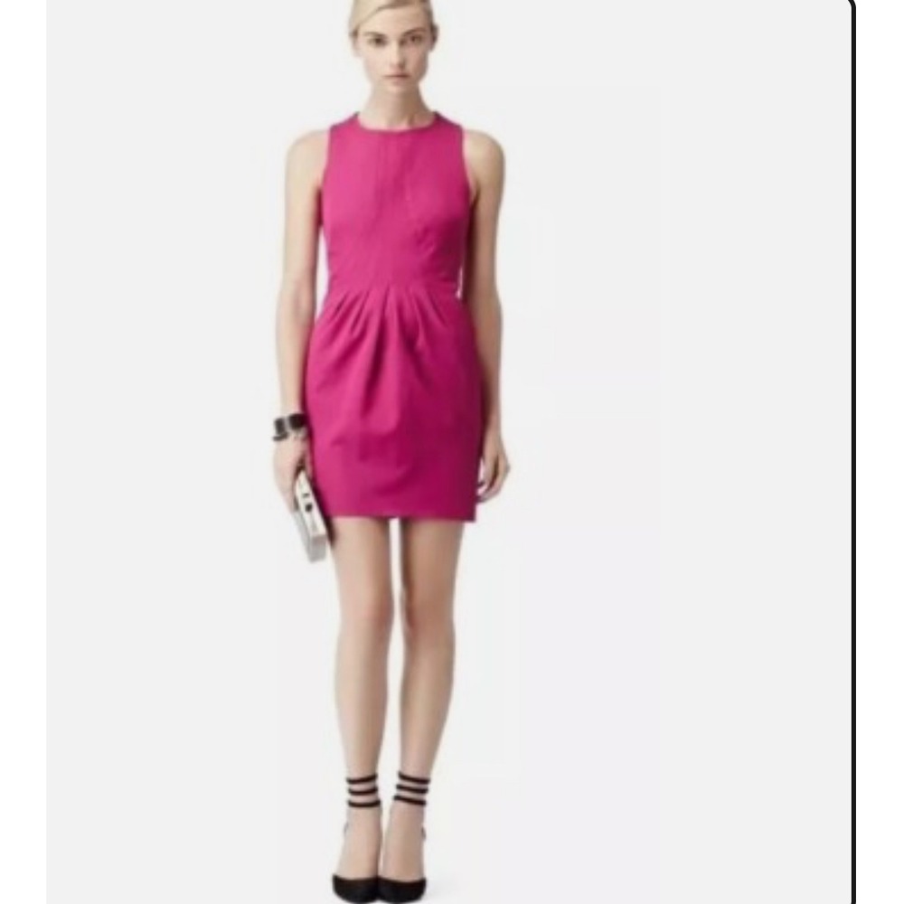 Reiss Amity Sleeveless Sheath Dress Size 2 Magenta Pink